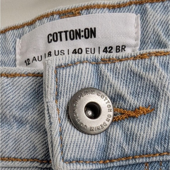 Cotton On Original Flare Jeans‎ Women's 8 Light Wash High Rise Denim Retro Boho - Picture 4 of 12